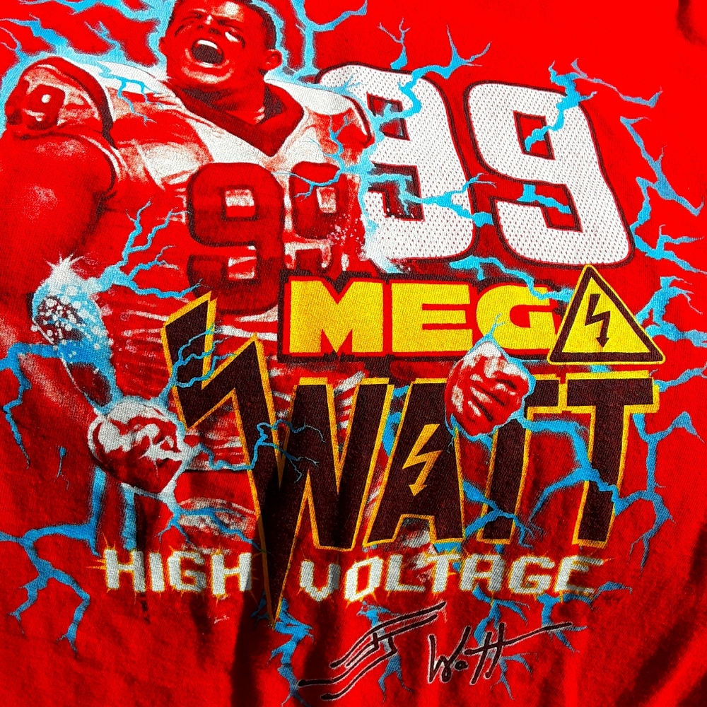 NFL Houston Texans 99 JJ Mega Watt Red T Shirt Sz